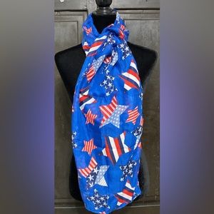 Patriotic stars red, white & blue wrap/scarf- one size